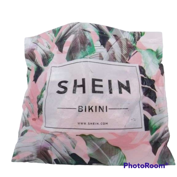 NWT Shein Pink  White Colorblock Twist Front Bikini sz S - Picture 2 of 3